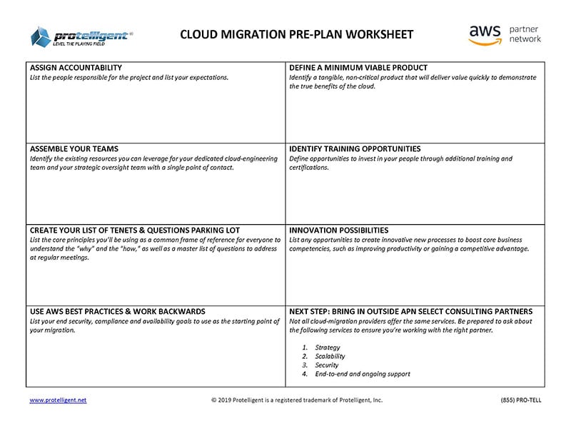 AWS Cloud Migration - The Ultimate Checklist and Pre-plan Worksheet