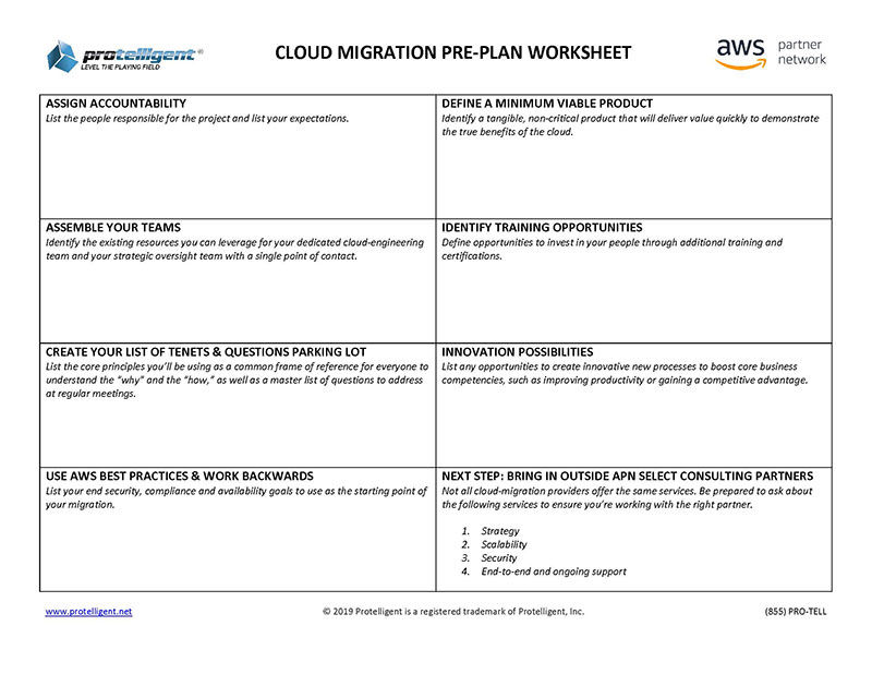 AWS Cloud Migration – The Ultimate Checklist and Pre-plan Worksheet